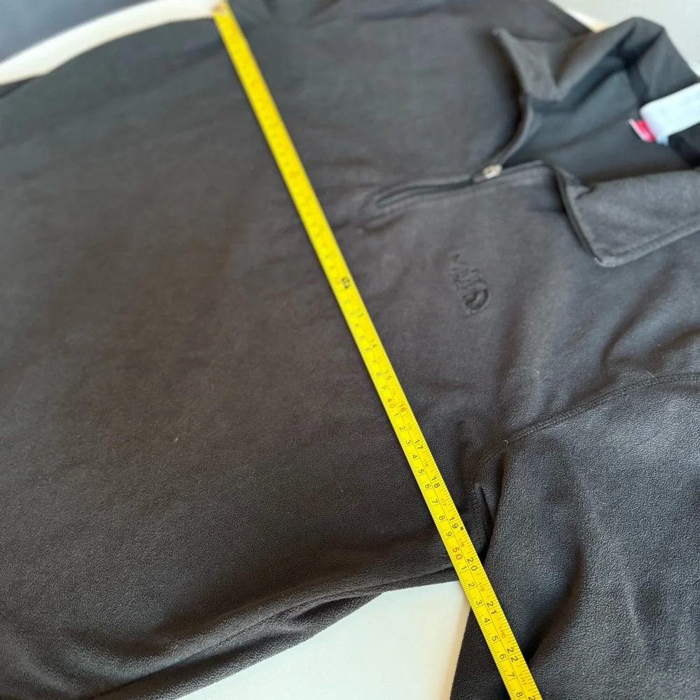 The North Face Fleece Sweater Pullover Men's Black Half-zip Stand collar Size M